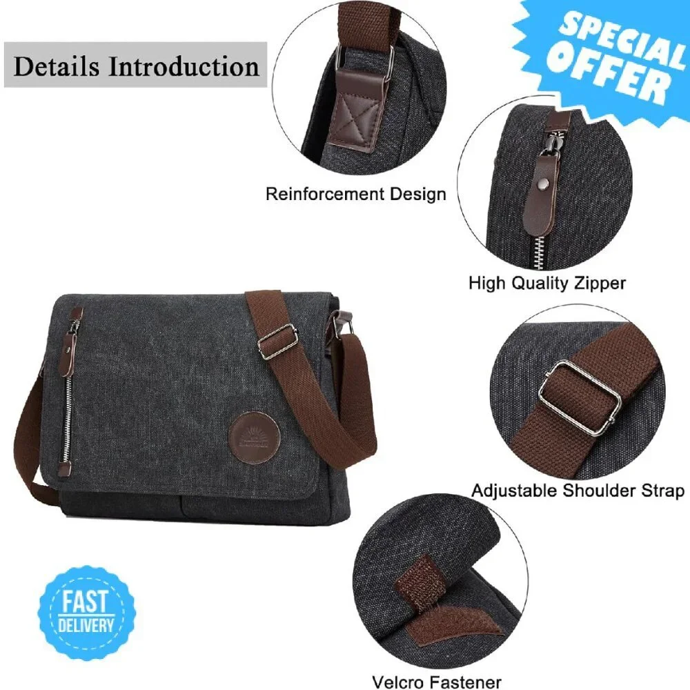 Brand New ZHIERNA Laptop Bag 13.3 Black Vintage